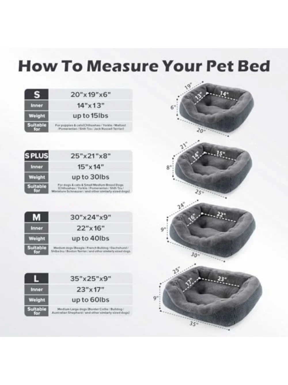 Cozy Orthopedic Small Dog & Cat Bed, Washable, Anti-Slip, Soft Calming Sleep (S)